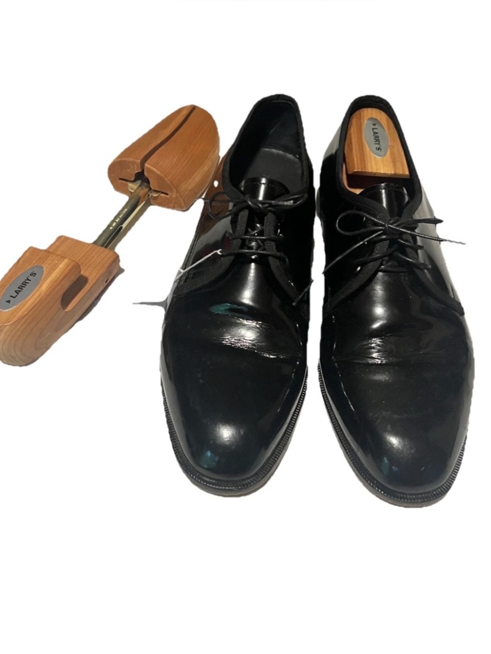 Men’s 10 1/2 PRONTO UOMO Black Patent Leather Italian Tuxedo Formal Prom Shoes